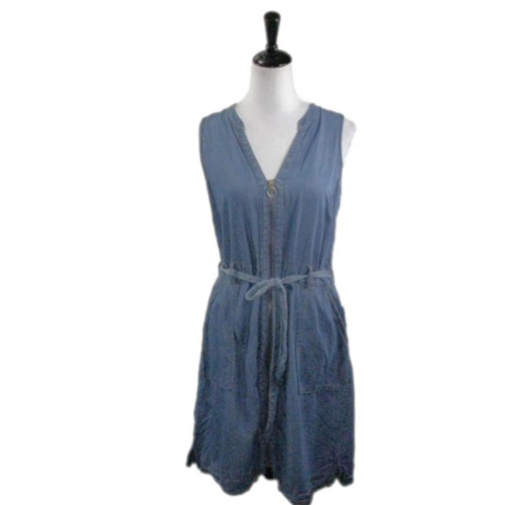 INC Sleeveless Zip Front Jean Dress Size 12